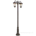 Traditional Outdoor Pole Lamps Double Arms Lighting For Garden Decor
